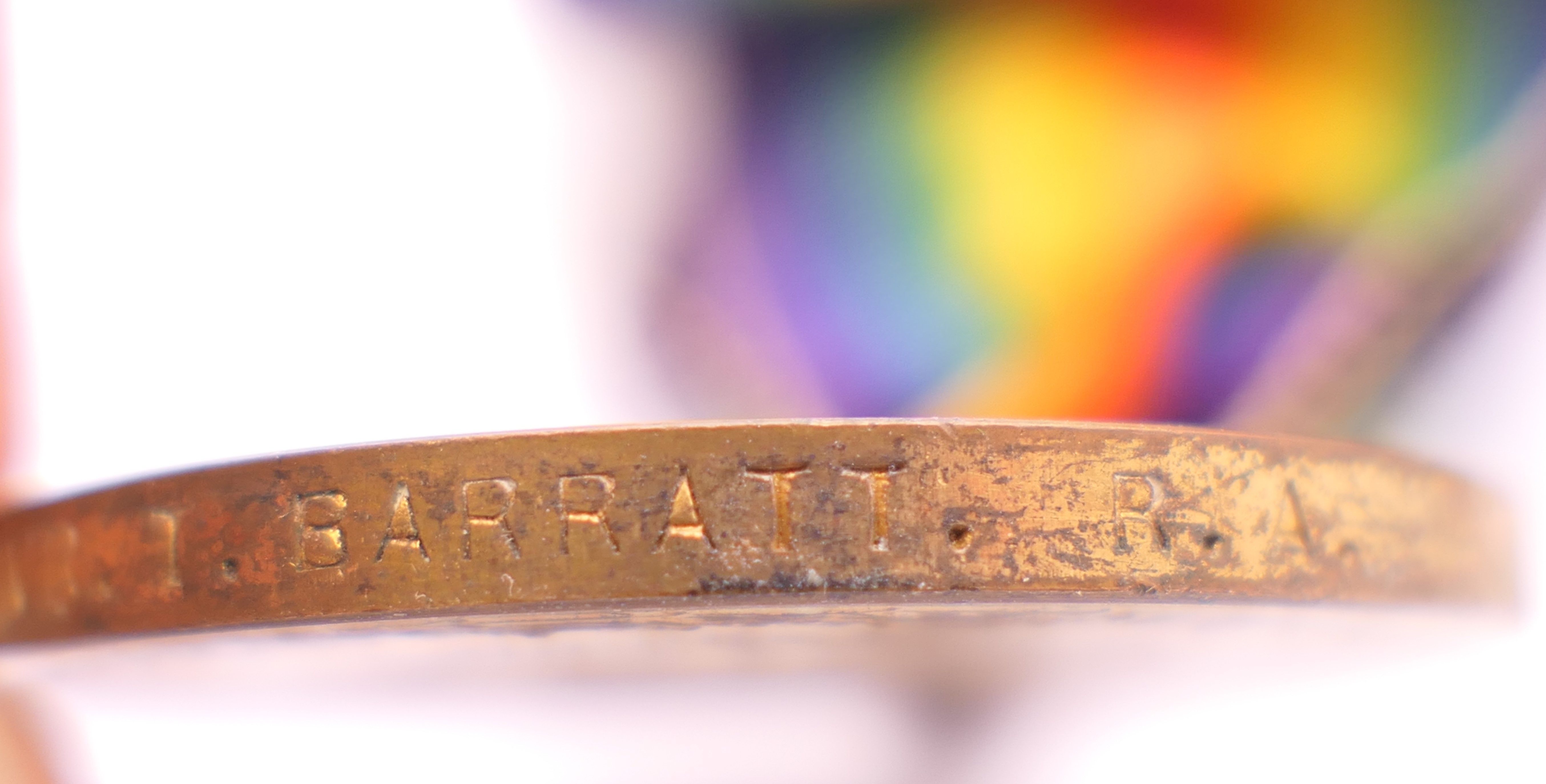 A trio of first world war medals awarded to 35116 DVR T BARRATT RA. - Image 8 of 15