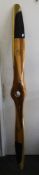 A brass edged propeller. 182.5 cm long.