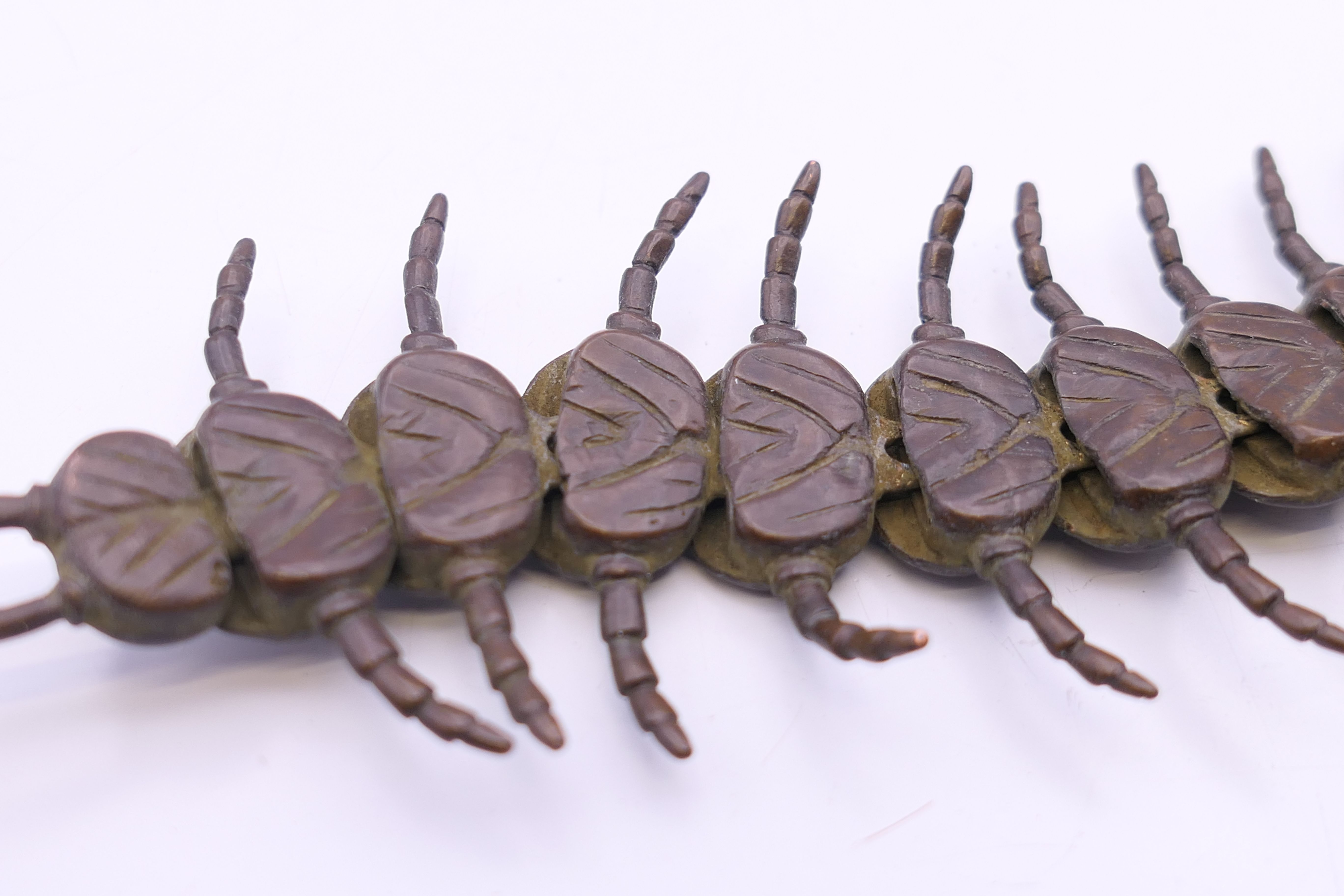 An articulated bronze model of a centipede. 16 cm long. - Image 3 of 3