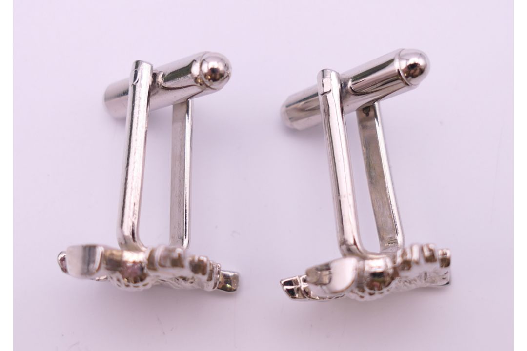 A Scottish Thistle brooch and matching cufflinks. Brooch 9 cm long. - Image 4 of 5