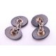 A pair of oval shaped cufflinks. 1.5 x 1 cm. - Image 2 of 2