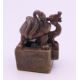 A small bronze double seal formed as tortoise and dragon. 3 cm high. - Image 4 of 4