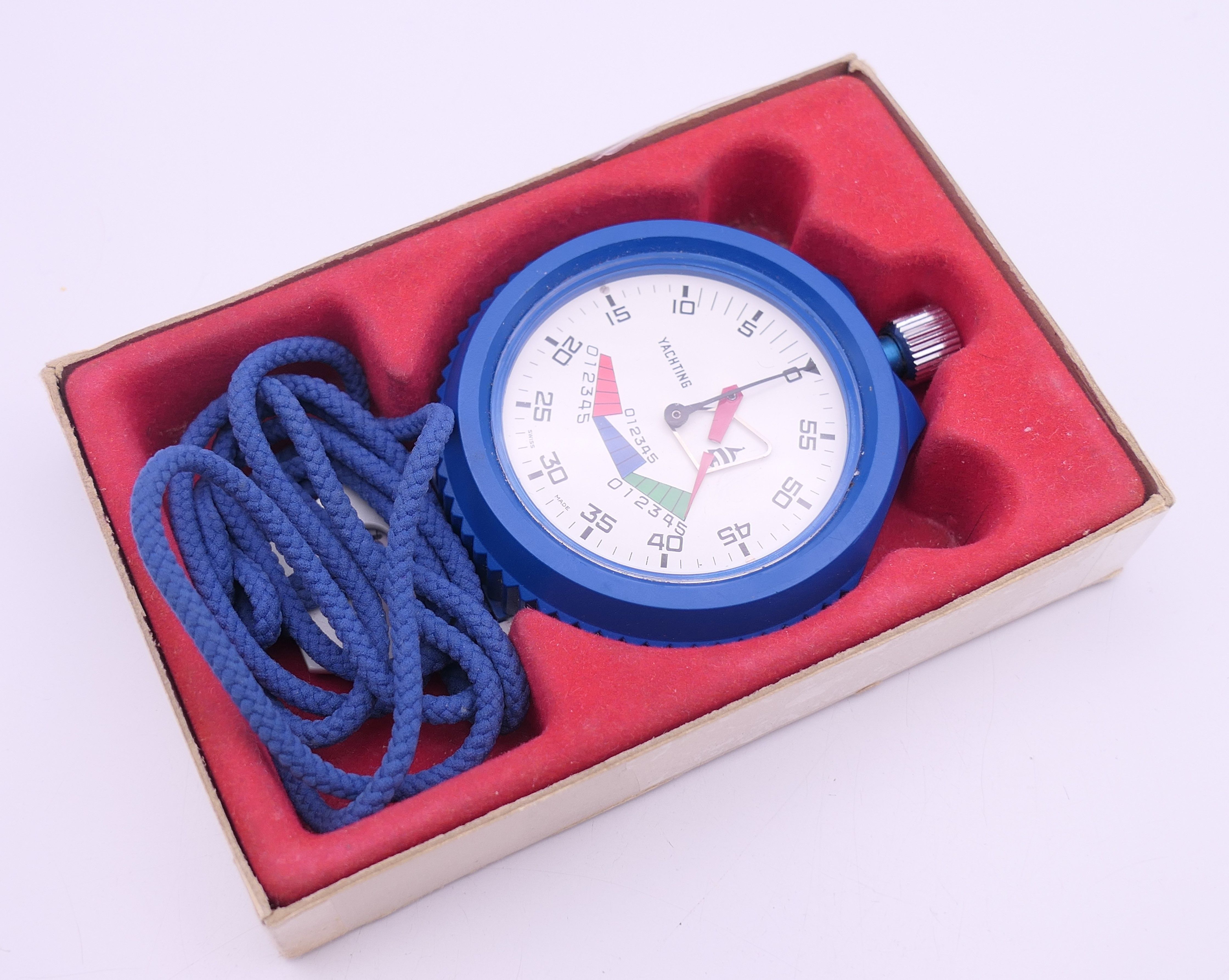 A Swiss Made International patent yachting stopwatch. 6 cm diameter. - Image 6 of 7