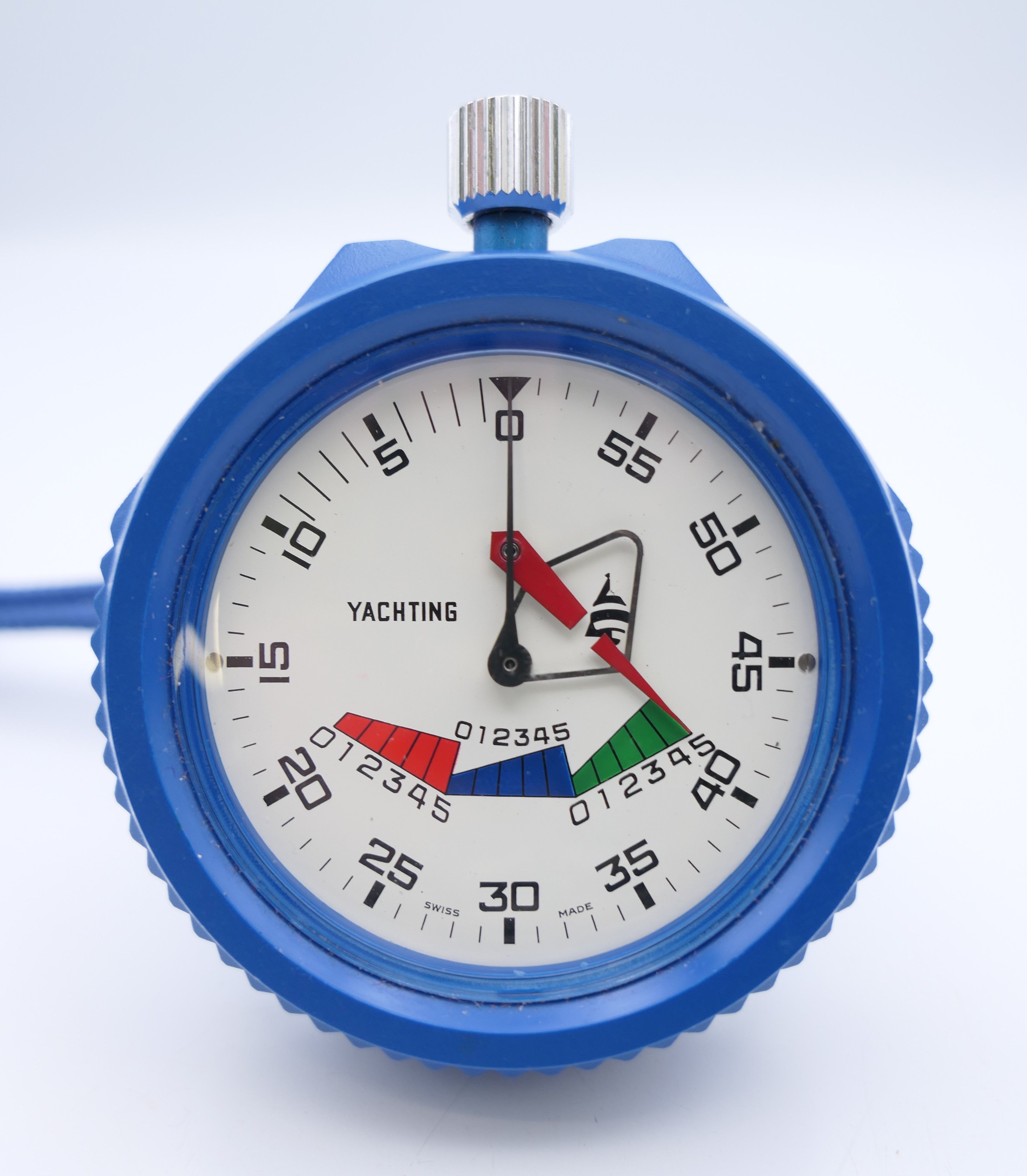 A Swiss Made International patent yachting stopwatch. 6 cm diameter.