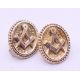 A vintage pair of Masonic rose gold backed cufflinks, boxed. 6.2 grammes total weight. - Image 4 of 5