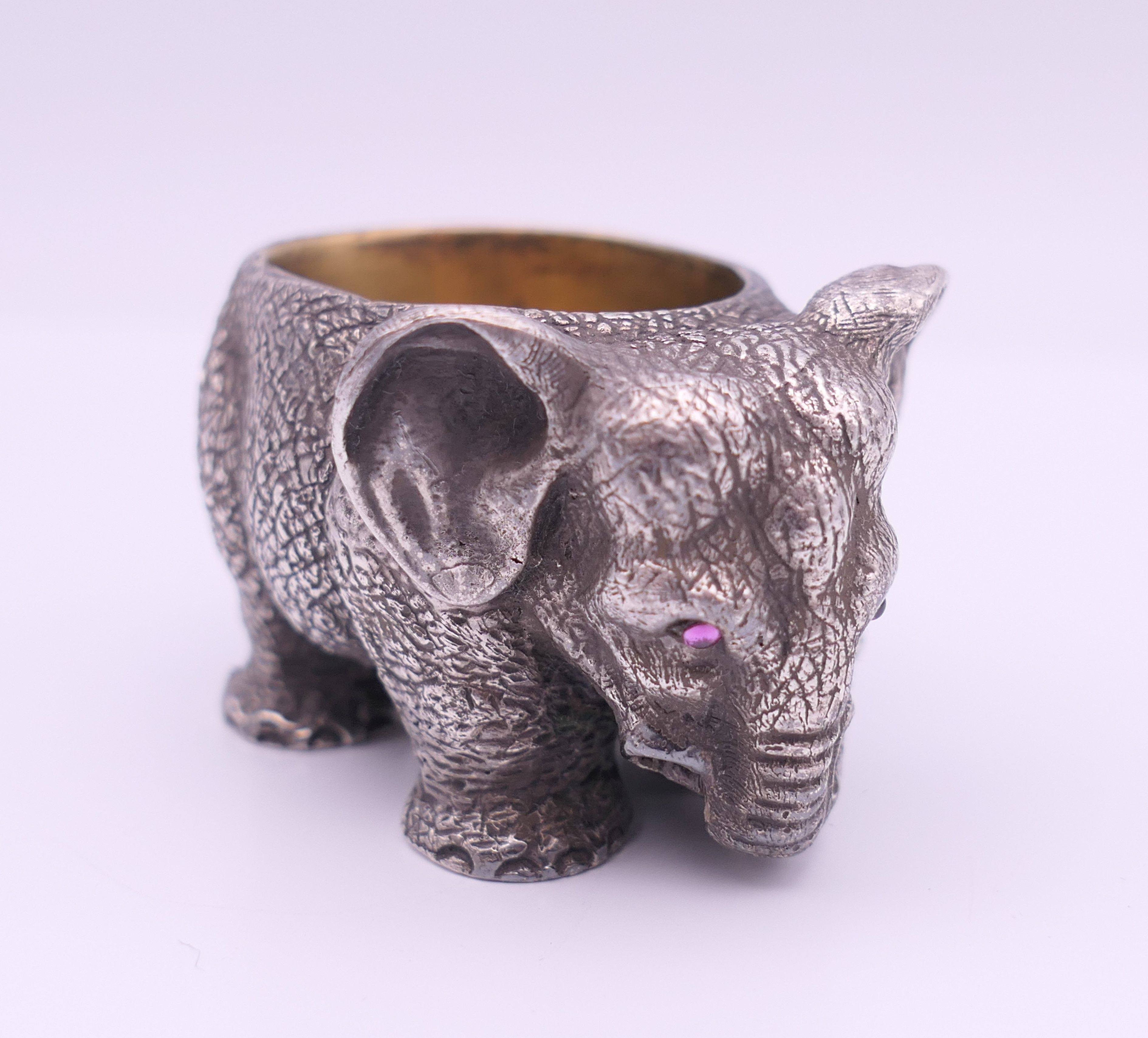 A small salt formed as an elephant, bearing Russian marks. 4.5 cm long. - Image 13 of 13