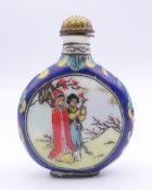 A Chinese enamel snuff bottle. 6 cm high.