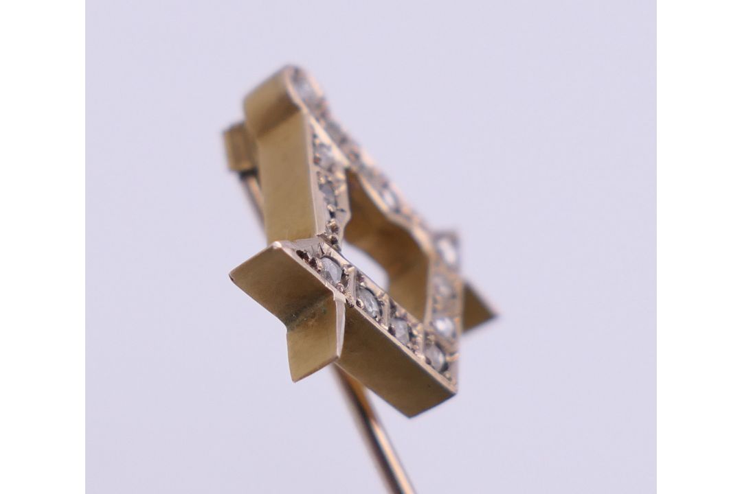 A Victorian Masonic rose cut diamond stick pin, boxed. 1.5 cm wide. - Image 5 of 9