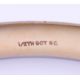 A 1/5th 9 ct rolled gold bangle form bracelet. 6.5 cm wide. 11 grammes total weight. - Image 5 of 8