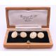 A vintage pair of Masonic rose gold backed cufflinks, boxed. 6.2 grammes total weight. - Image 2 of 5