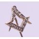 A Victorian Masonic rose cut diamond stick pin, boxed. 1.5 cm wide. - Image 4 of 9