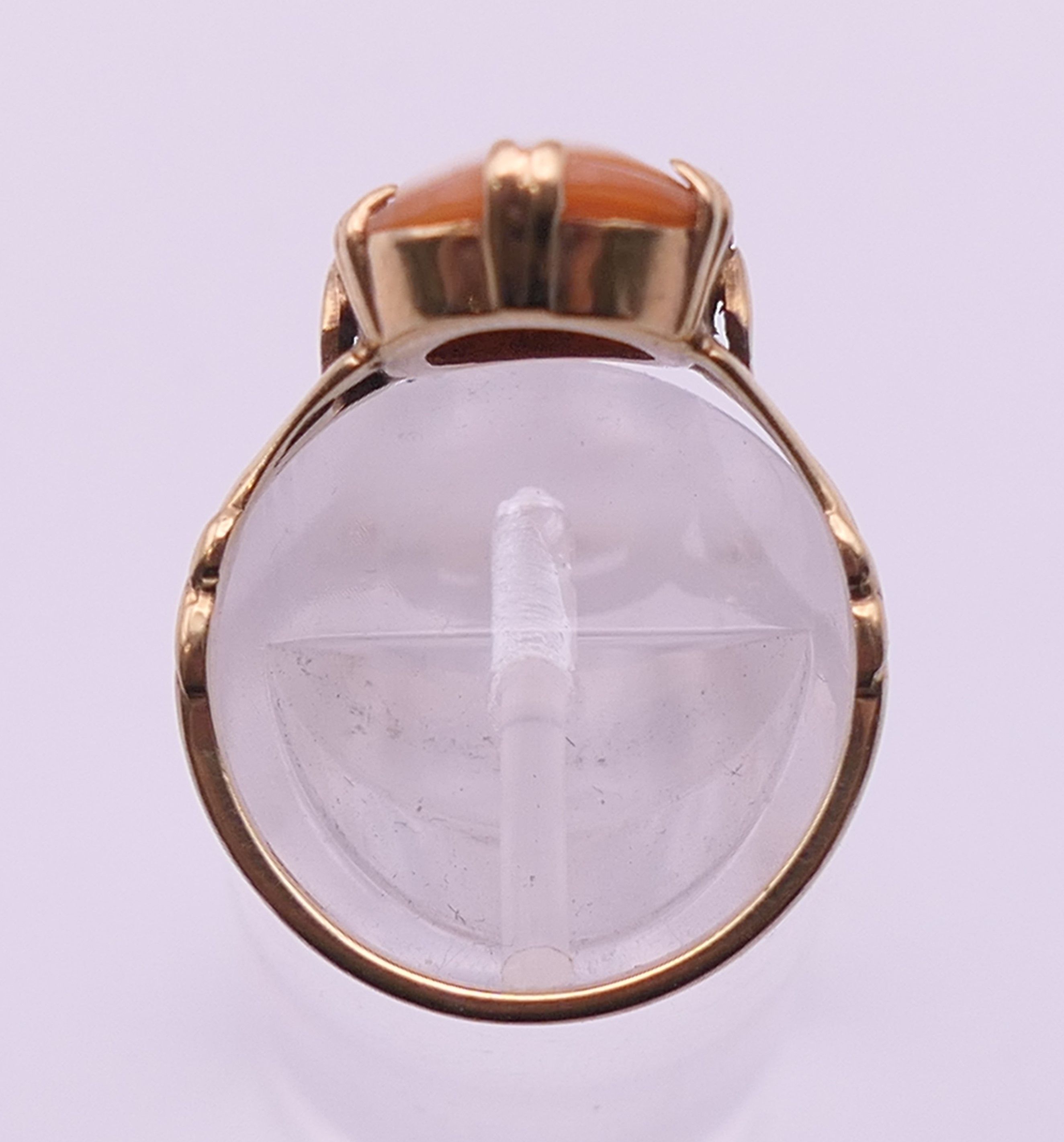 A 9 ct gold cameo ring. Ring size O/P. - Image 5 of 5