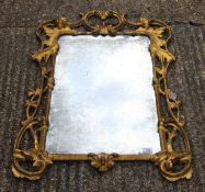 A 19th century gilt framed wall glass. 68 x 103 cm.