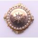 A Victorian unmarked gold seed pearl and diamond set pendant/brooch. 3.5 cm diameter. 13. - Image 4 of 6