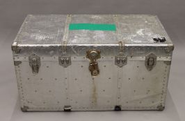 An aluminium clad trunk. 103 cm wide.