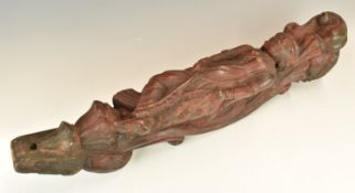 Carved Indian or similar Eastern figural temple piece, height 58cm