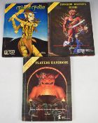 Three Advanced Dungeons & Dragons Rule Books comprising Dungeon Master Guide, Players Handbook and