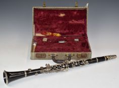 Besson of London '35' clarinet in fitted case, together with tutor books, music, a vinyl LP of Sousa