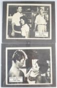 Two Cape Fear movie or film lobby cards, featuring Gregory Peck, Robert Mitchum and Polly Bergen,