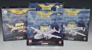 Four Corgi The Aviation Archive 1:144 scale diecast model aircraft to include Lockheed 382
