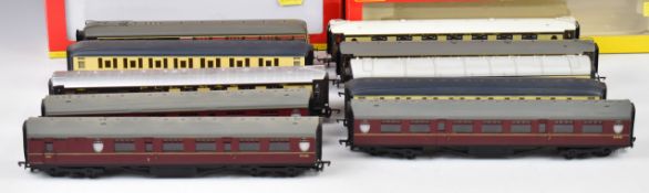 Ten Hornby and Bachmann 00 gauge model railway coaches to include Pullman observation and other