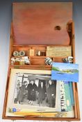 Artist's box and contents, by repute given to John Harvey by Winston Churchill, includes original