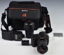 Sony a350 Digital SLR camera with 3.5-5.6 18-70mm and 4-6-5.6 75-300mm lenses