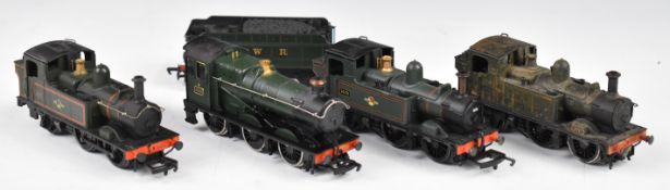 Four Hornby, Mainline and Airfix 00 gauge model railway locomotives comprising three 14xx tank