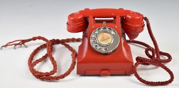 Red Bakelite or similar 312L vintage telephone