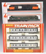 Hornby 00 gauge model railway class 110 DMU together with two boxed Lima class 37 diesel