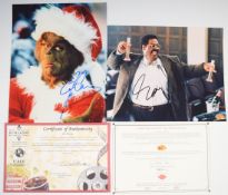 Two autographed film or movie photographs comprising Jim Carrey and Eddie Murphy, each 20 x 25cm
