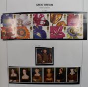 GB world stamp collection in albums, mint and used from 1d black, red Maltese cross, four margins,