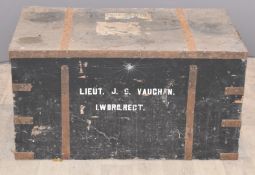 Worcestershire Regiment interest campaign chest, W92 x D57 x H48cm