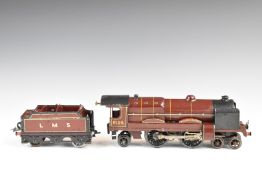Hornby 0 gauge clockwork LMS 4-4-2 locomotive and tender Royal Scott 6100.