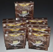 Nine Corgi The Aviation Archive Frontier Airliners 1:144 scale diecast model aircraft to include