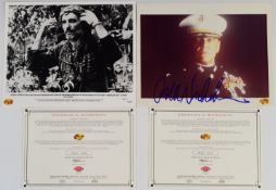 Two autographed film or movie photographs comprising Jack Nicholson and Dennis Hopper, each 20 x
