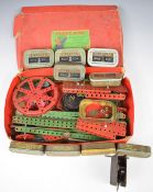 A collection of Meccano parts mostly in Accessory Outfit 6A box.