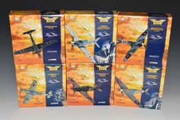 Six Corgi The Aviation Archive Flying Aces 1:72 scale diecast model aircraft to include