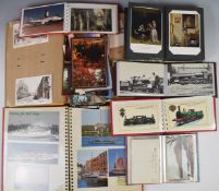 Postcards and photographs to include continental, postcards of paintings, railways, ships