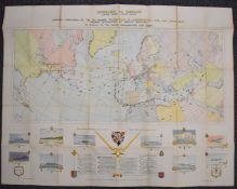 Churchill map 'Dunkirk to Berlin, June 1940-July 1945, Journeys Undertaken by the Rt Honourable