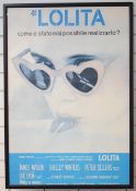 Lolita film or movie poster in Italian, 96 x 64cm, in black frame