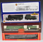 Three Hornby and Bachmann 00 gauge model railway locomotives comprising Bulleid West Country, BR