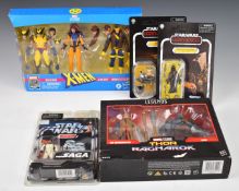 Five action figure sets comprising Kenner Star Wars The Mandalorian Haslab Grogu (The Razor Crest)