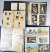 Three albums of postcards and Kensitas silks, the first containing 36 entirely cat related cards,