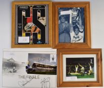 Five signed Tottenham Hotspur football programmes, photographs and ephemera with signatures of
