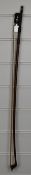 German octagonal cello bow stamped G. Rudi Steinel, length 71cm and weight 73g