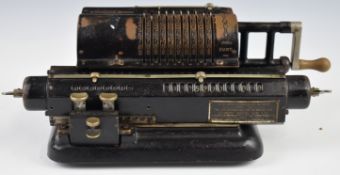 Original Odhner mechanical calculator No. 62106 with Gilbert Wood distributors plate to front,