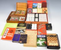 Playing cards and games to include square cornered 19thC part pack, in part slip case with