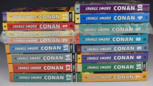 The Savage Sword of Conan volumes 1-16 by Dark Horse Books.