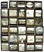 Approximately fifty magic lantern slides including Newton & Co. examples depicting a mission and